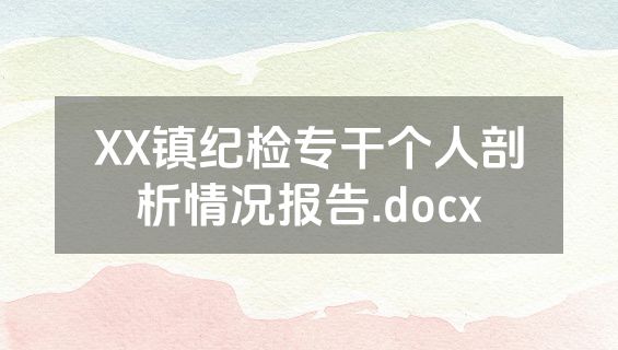 XX镇纪检专干个人剖析情况报告.docx