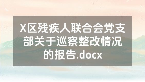 X区残疾人联合会党支部关于巡察整改情况的报告.docx