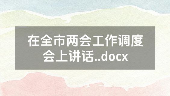 在全市两会工作调度会上讲话..docx