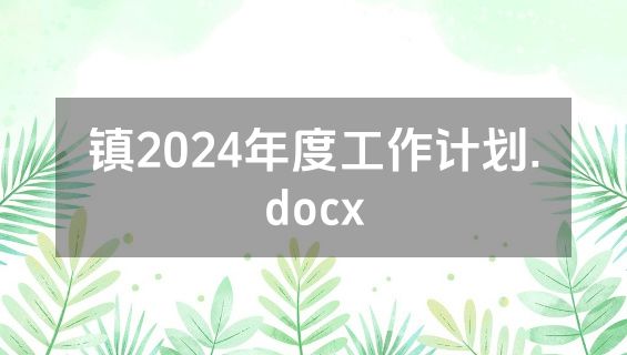 镇2024年度工作计划.docx