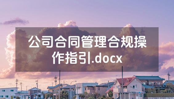 公司合同管理合规操作指引.docx