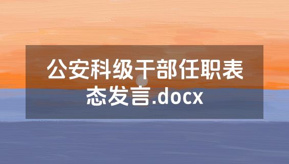 公安科级干部任职表态发言.docx