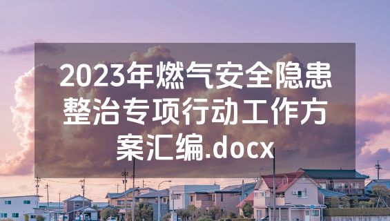 2023年燃气安全隐患整治专项行动工作方案汇编.docx