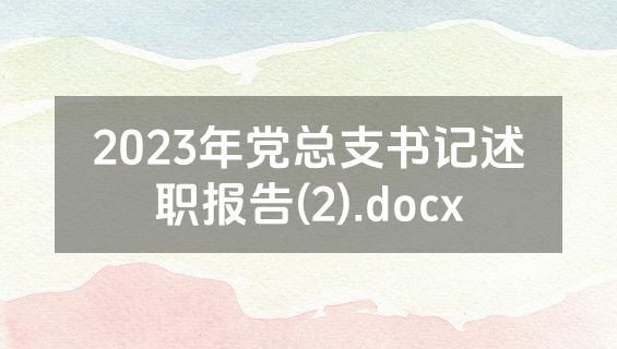 2023年党总支书记述职报告(2).docx