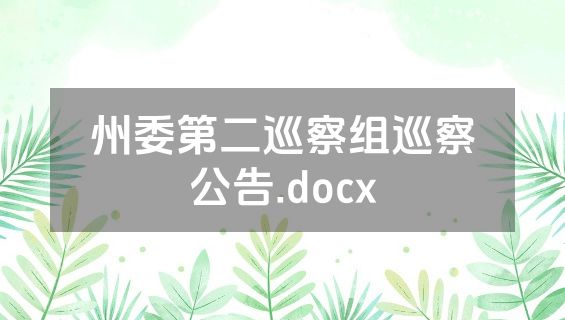 州委第二巡察组巡察公告.docx