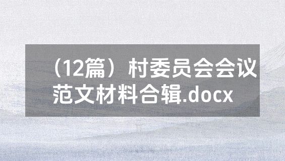 （12篇）村委员会会议范文材料合辑.docx