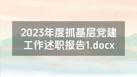 2023年度抓基层党建工作述职报告1.docx