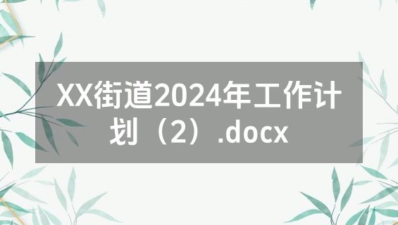 XX街道2024年工作计划（2）.docx