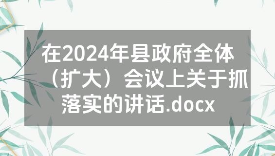 在2024年县政府全体（扩大）会议上关于抓落实的讲话.docx