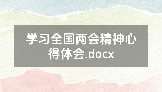 学习全国两会精神心得体会.docx