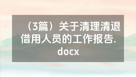（3篇）关于清理清退借用人员的工作报告.docx
