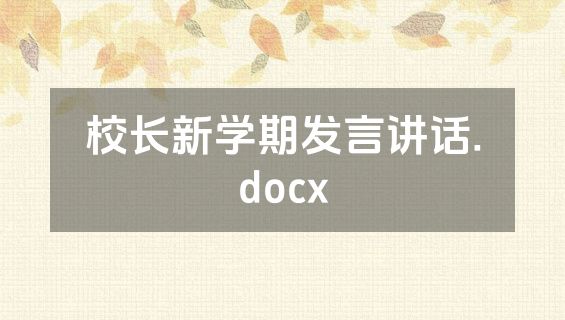 校长新学期发言讲话.docx
