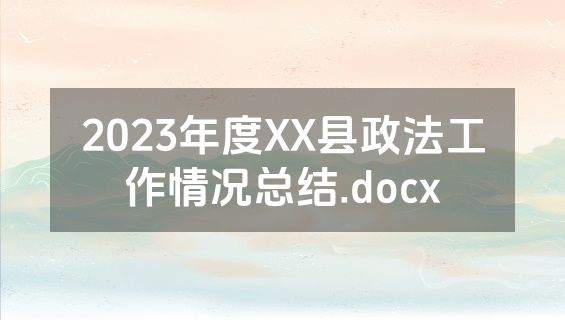 2023年度XX县政法工作情况总结.docx