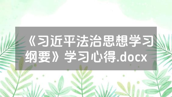 《习近平法治思想学习纲要》学习心得.docx