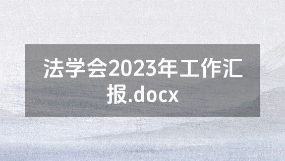 法学会2023年工作汇报.docx