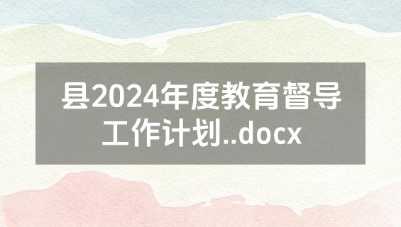 县2024年度教育督导工作计划..docx