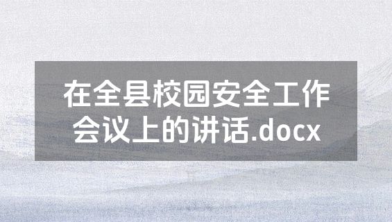 在全县校园安全工作会议上的讲话.docx