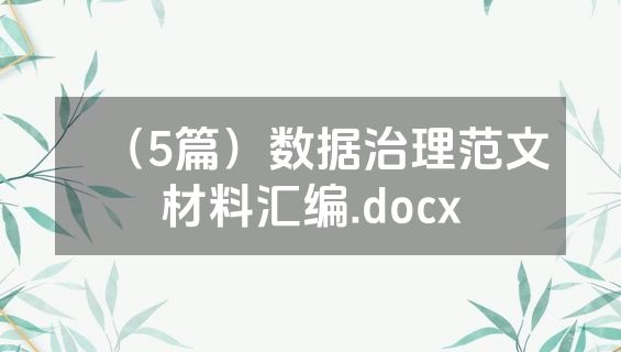 （5篇）数据治理范文材料汇编.docx