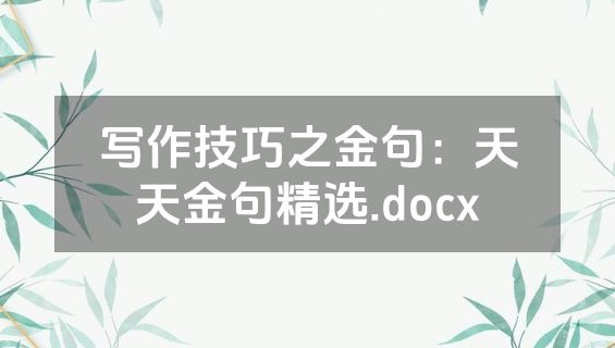 写作技巧之金句：天天金句精选.docx