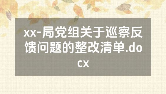 xx-局党组关于巡察反馈问题的整改清单.docx