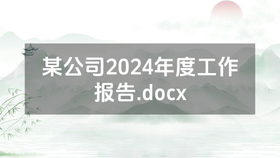 某公司2024年度工作报告.docx