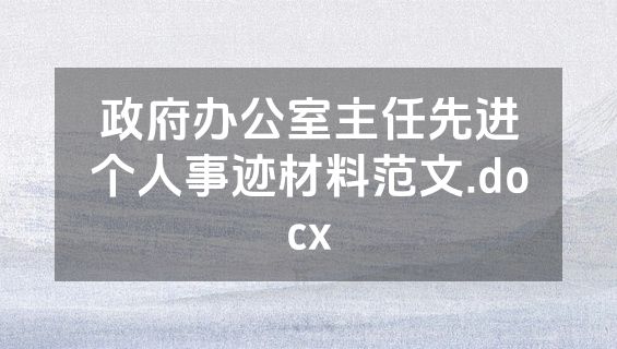 政府办公室主任先进个人事迹材料范文.docx