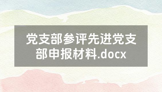 党支部参评先进党支部申报材料.docx