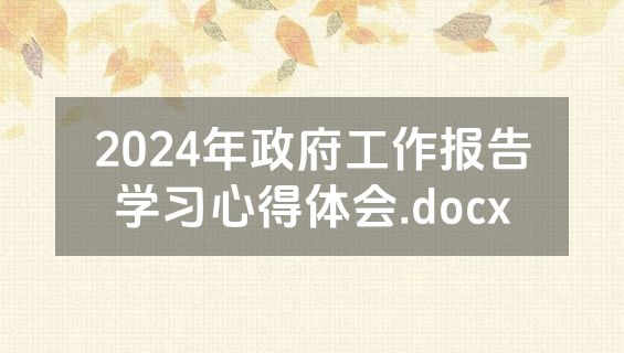 2024年政府工作报告学习心得体会.docx