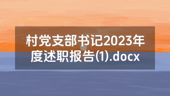 村党支部书记2023年度述职报告(1).docx