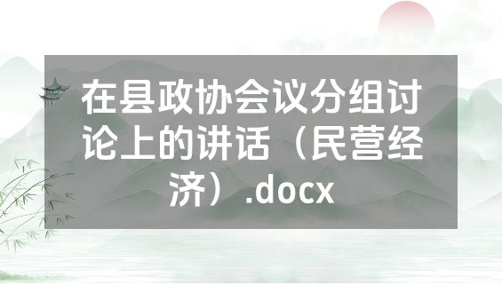 在县政协会议分组讨论上的讲话（民营经济）.docx