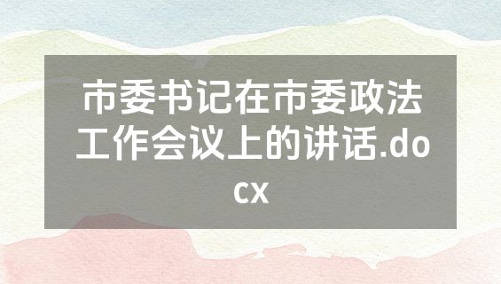 市委书记在市委政法工作会议上的讲话.docx