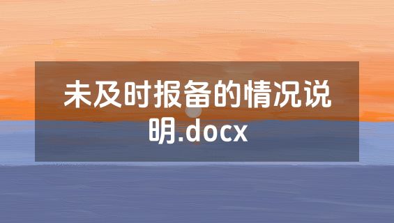 未及时报备的情况说明.docx