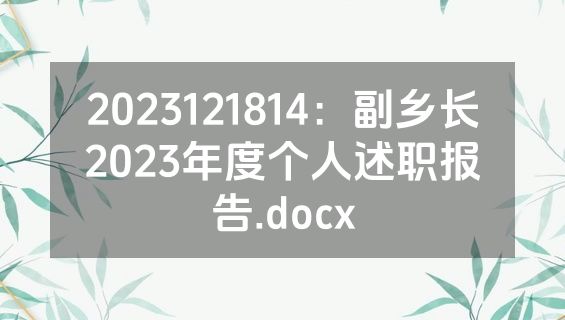 2023121814：副乡长2023年度个人述职报告.docx