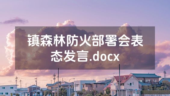 镇森林防火部署会表态发言.docx