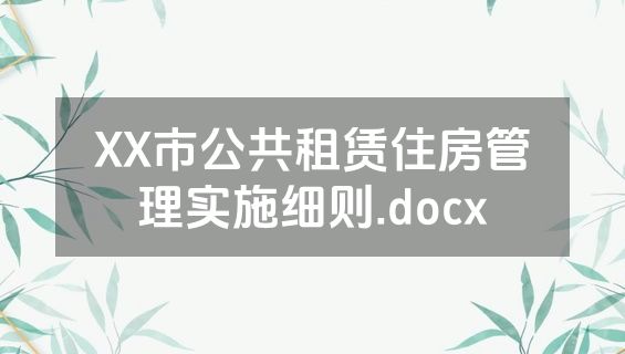 XX市公共租赁住房管理实施细则.docx
