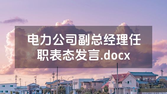 电力公司副总经理任职表态发言.docx