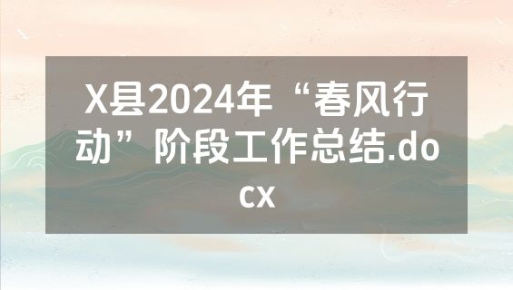X县2024年“春风行动”阶段工作总结.docx