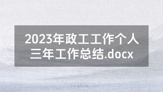 2023年政工工作个人三年工作总结.docx