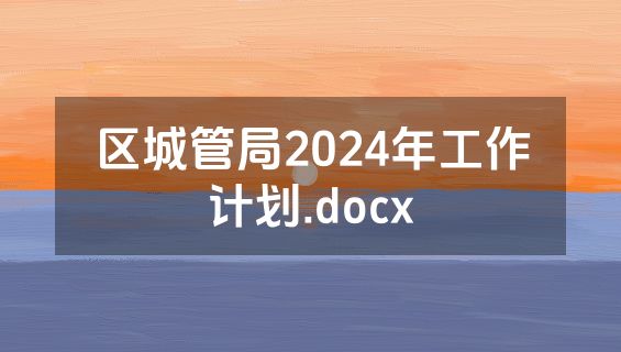区城管局2024年工作计划.docx