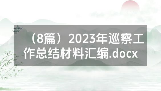 （8篇）2023年巡察工作总结材料汇编.docx