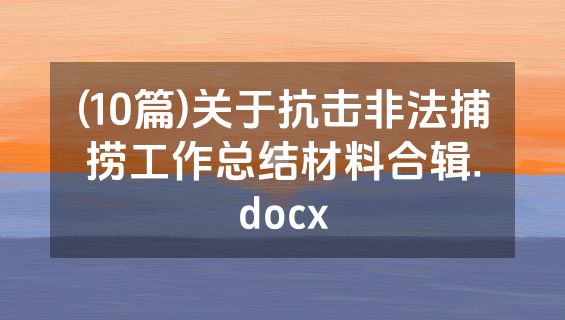 (10篇)关于抗击非法捕捞工作总结材料合辑.docx