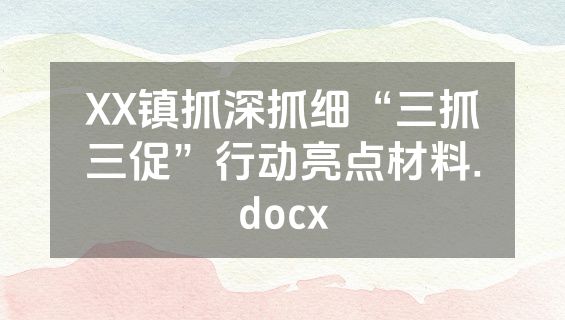 XX镇抓深抓细“三抓三促”行动亮点材料.docx