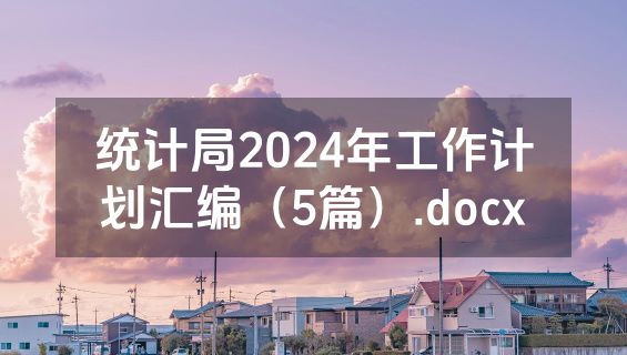 统计局2024年工作计划汇编（5篇）.docx