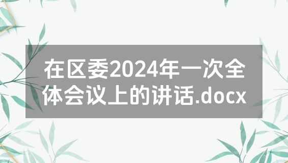 在区委2024年一次全体会议上的讲话.docx