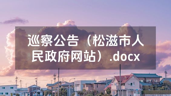 巡察公告（松滋市人民政府网站）.docx