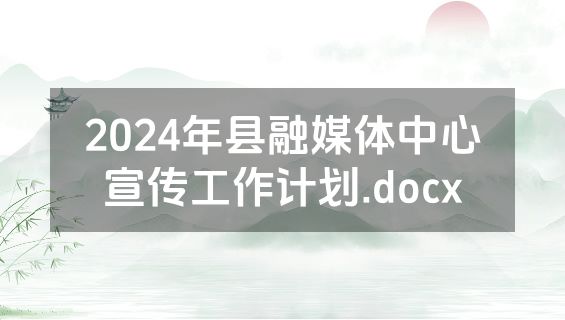 2024年县融媒体中心宣传工作计划.docx