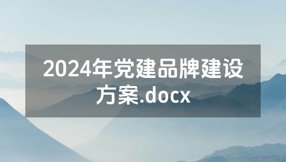 2024年党建品牌建设方案.docx