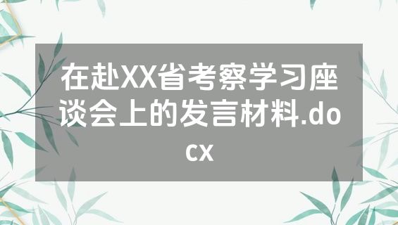 在赴XX省考察学习座谈会上的发言材料.docx