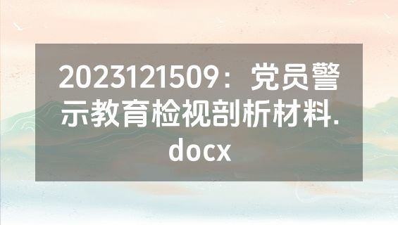 2023121509：党员警示教育检视剖析材料.docx