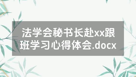 法学会秘书长赴xx跟班学习心得体会.docx